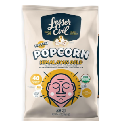 Lesser Evil Himalayan Gold Organic Popcorn, 4.6 Oz